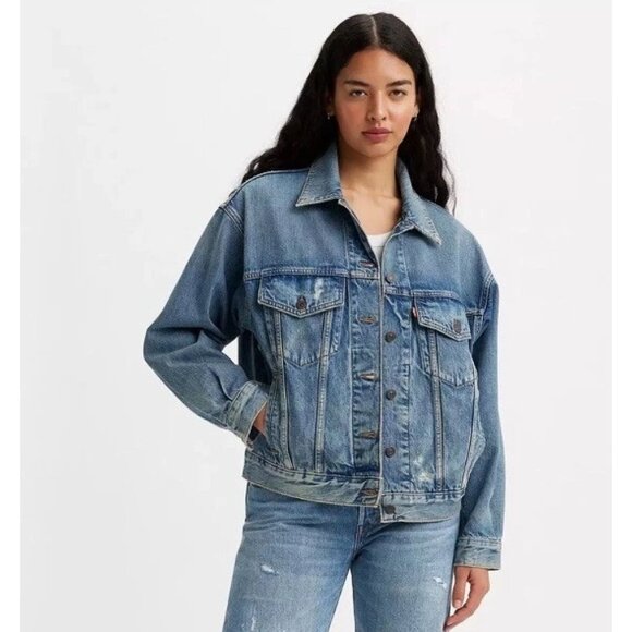 Levi's Jackets & Blazers - Levi's Premium Womens Vintage Fit Denim Trucker Jacket Size Small Blue FA EXC